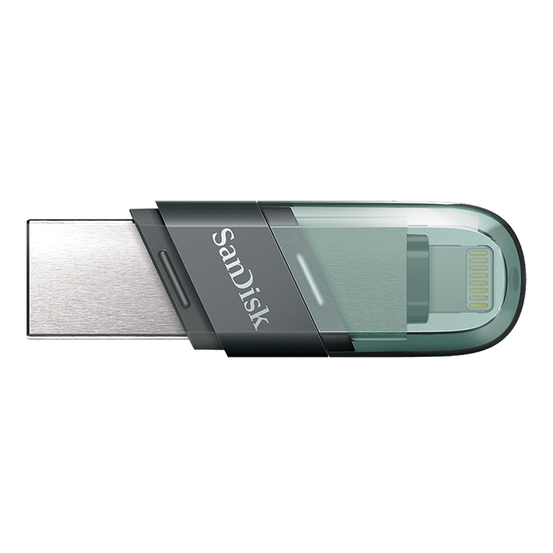 闪迪 (SanDisk)128GB苹果手机电脑U盘欢欣i享(豆蔻版)iPhone内存扩容USB3.0读90MB/s蓝黑色