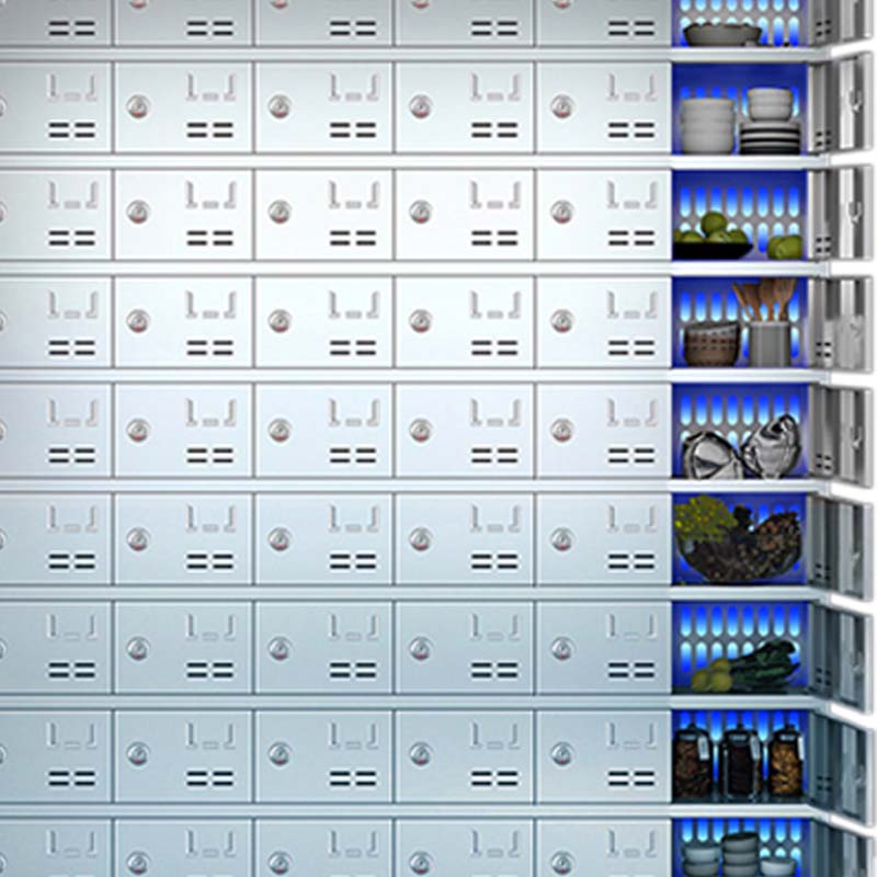 东升顺不锈钢员工食堂消毒碗柜餐厅紫外线高温餐盘餐具柜多格饭盒储物柜70门碗柜 紫外线消毒+高温热风循环高清大图