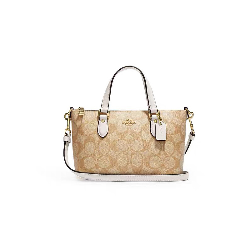 蔻驰coach女包小号女士pvc老花女单肩包手提包女斜挎包贝壳包f27584ch