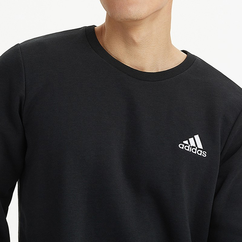 阿迪达斯(adidas)23夏季新款跑步训练运动服长袖健身透气休闲圆领套头衫 GK9094/黑色