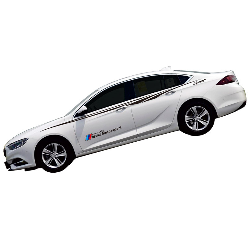 君威改装专用装饰全车贴车身贴腰线车遮挡划痕贴纸彩条拉花款一白色