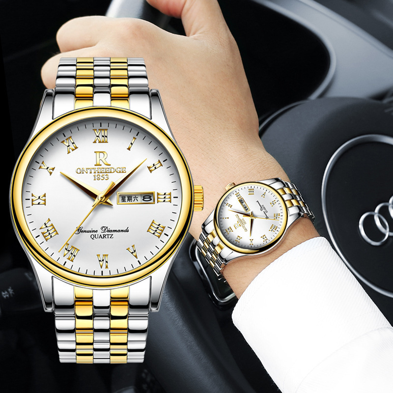 瑞之缘正品手表防水商务精钢带石英表男士腕表超薄时尚商务手表报价