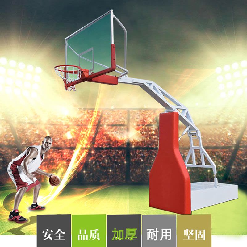 益动未来 YD-LQ4篮球架可升降标准比赛室内手动液压篮球架子图片