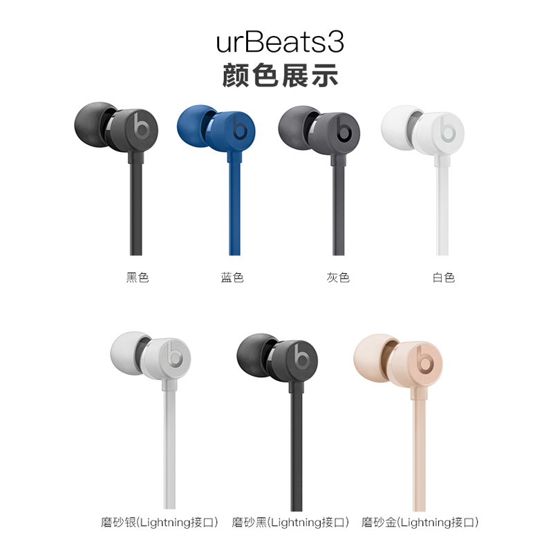 BEATS URBEATS 3 BLACK EARPHONES 3.5MM接口 PLUG 音樂耳機 黑色