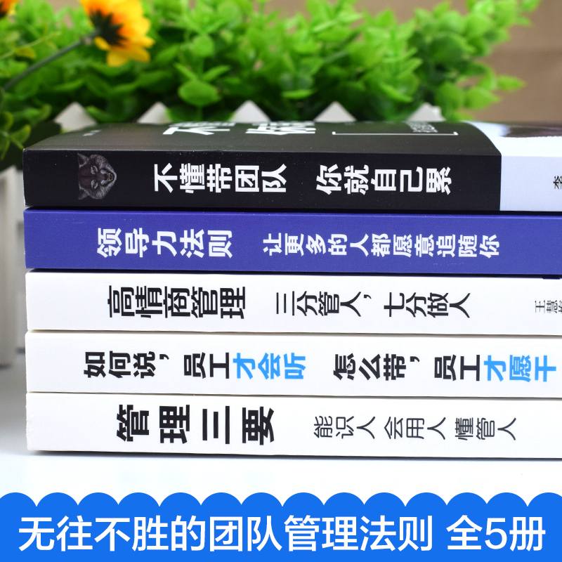 [正版图书]全套5册管理学书籍企业领导力者的成功法则 识人用制度管人不懂带团队你就自己累 管理就是带团队三要如何开店营销