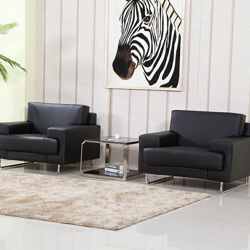 圣斯顿HF1713-ZH 西皮沙发3+1+1组合1000/1900*860*770mm(单位:套)黑色高清大图