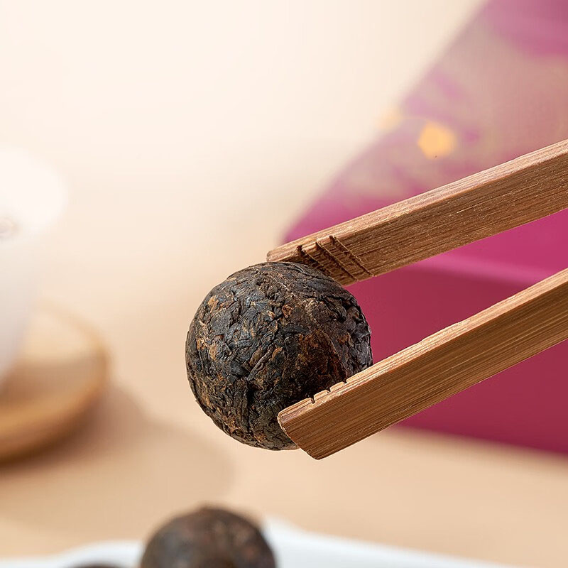 大益 茶叶普洱茶 普洱龙珠 送长辈 龙珠熟茶礼盒 8g*25颗高清大图