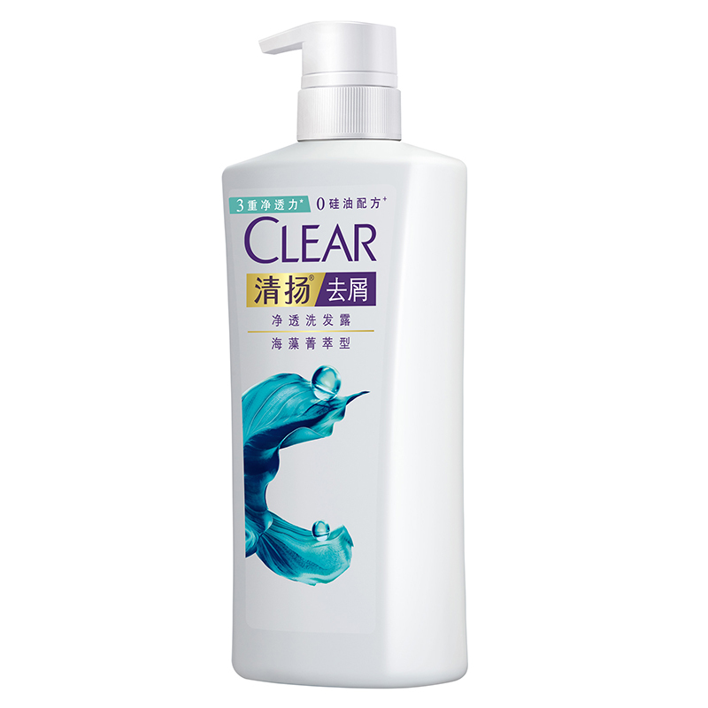 清扬 (CLEAR) 去屑净透洗发水 海藻菁萃型750g 所有发质 成人[联合利华]