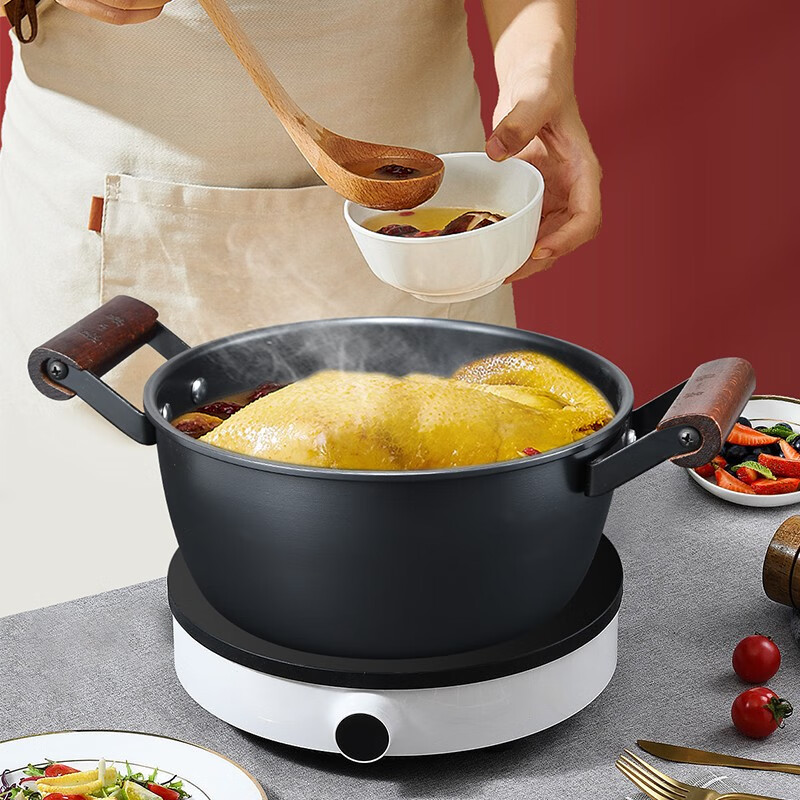 张小泉精铁锅具套装厨房家用平底炒菜锅炖煮汤锅具套装 古风精铁锅具三件套 3件套高清大图