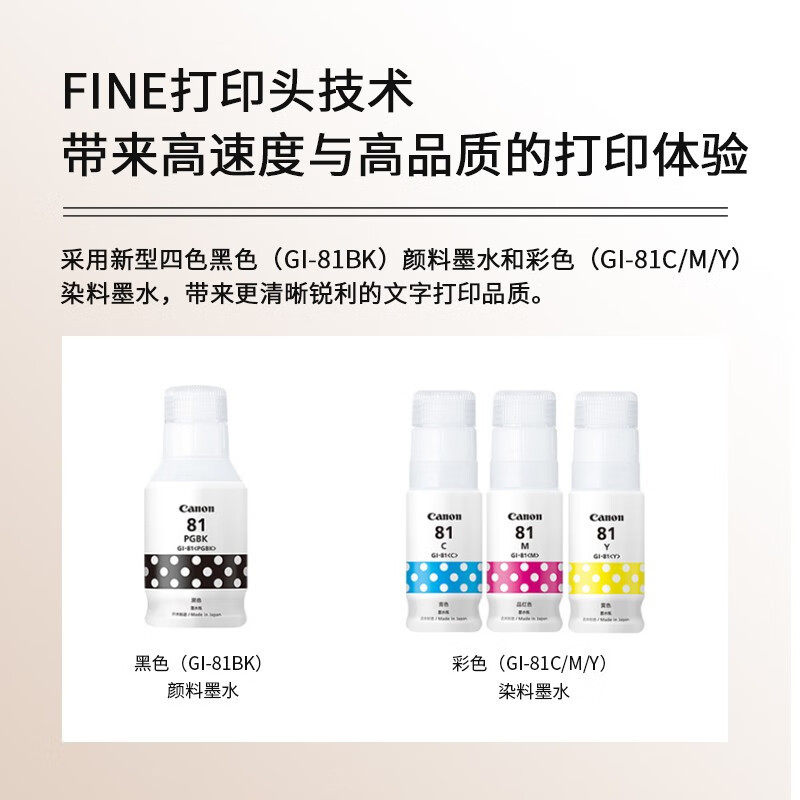 佳能(Canon)G1831 A4彩色喷墨加墨式墨仓连供照片相片打印机家用办公A4办公文档打印 替代G1810 2810 标配