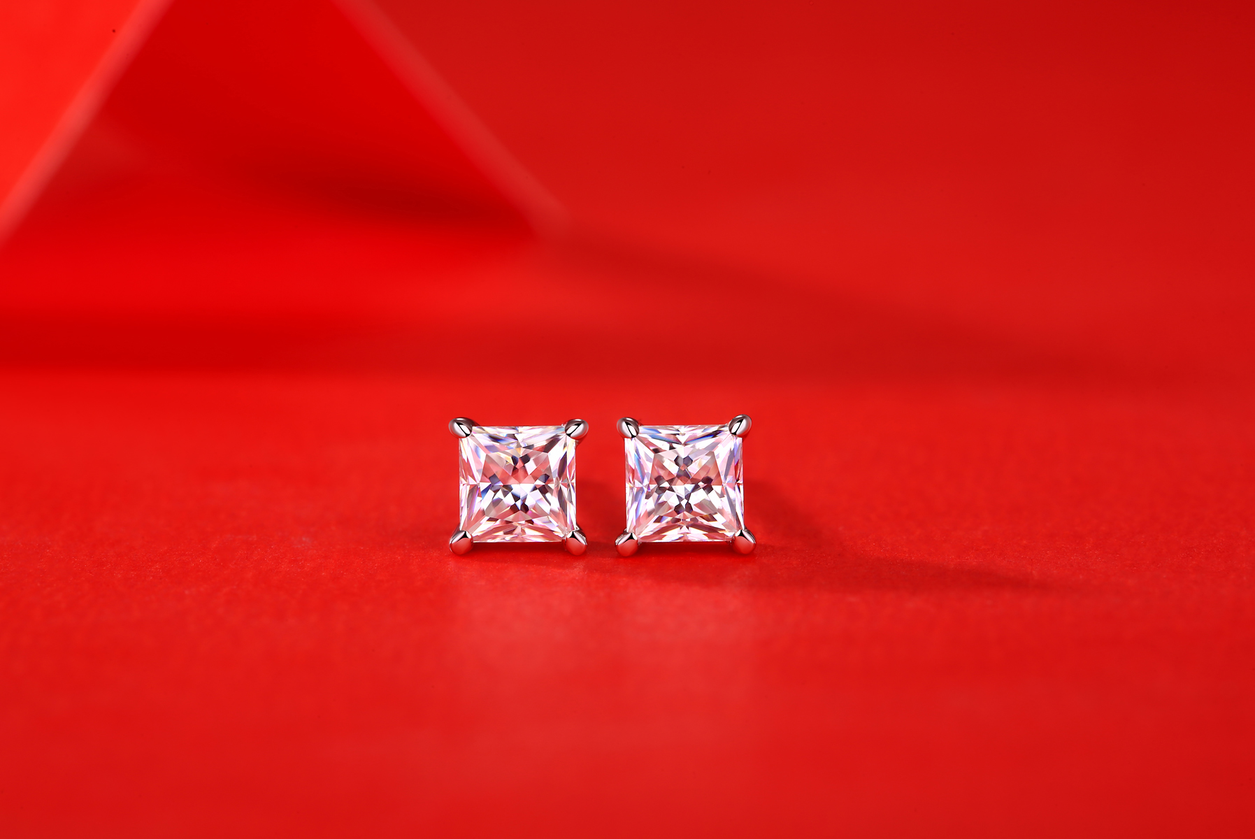 玖钻珠宝 925 银耳饰 小方形耳饰 时尚简约耳钉E11470-5.0高清大图