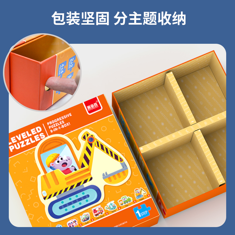 过凡米童谷正版授权儿童拼图玩具幼儿早教入门进阶纸质大块拼图1-6岁男孩女孩宝宝启蒙礼物高清大图