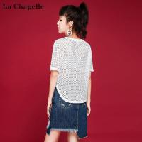 拉夏贝尔candie’s夏季女装新印花宽松显瘦时尚短袖T恤女30072639