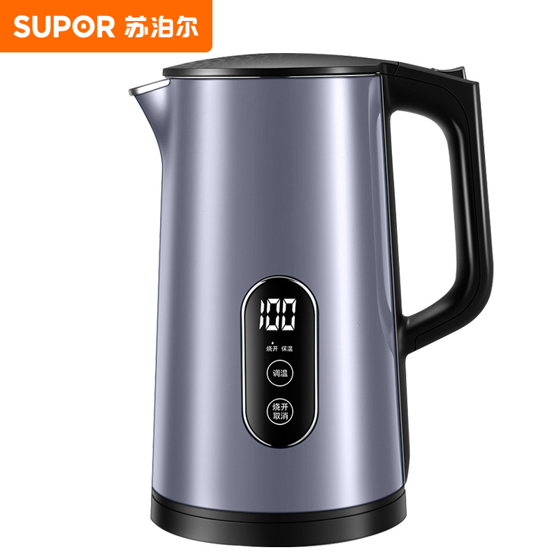 苏泊尔(SUPOR)电水壶电热水壶家用不锈钢烧水壶控温双层开水壶保温自动断电烧水壶SW-17S63A高清大图