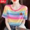 盐系短袖T恤女宽松新款潮韩版条纹衣服ins上衣