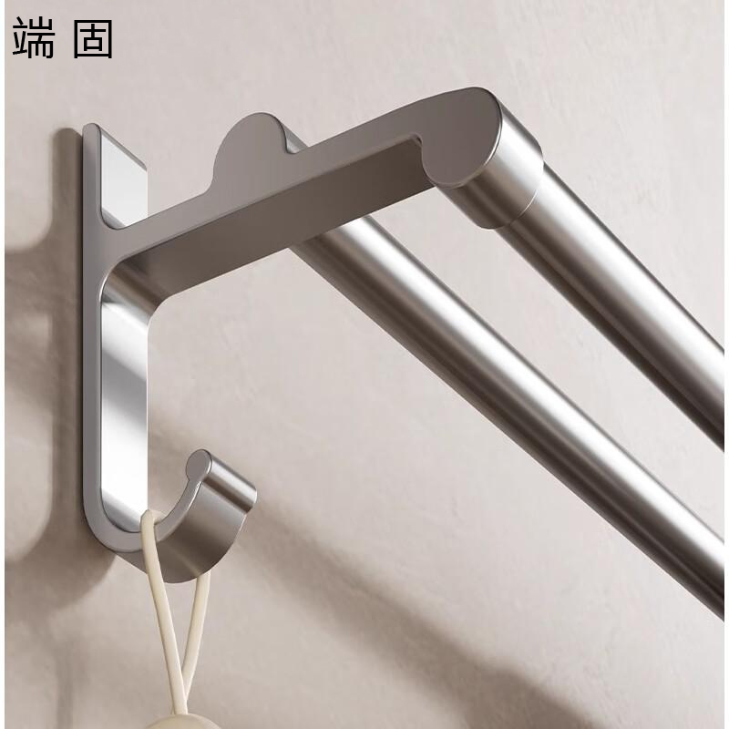 端固晾衣架毛巾架双杆60cm个高清大图
