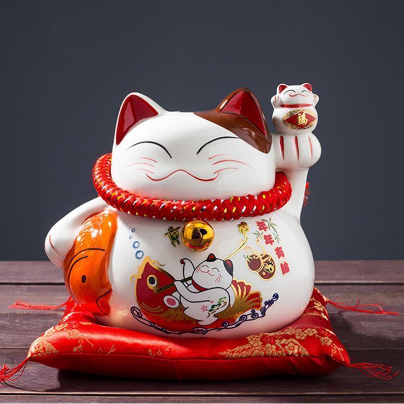 陶瓷猫摆件 店铺开业存钱罐 收银台商铺_989_253