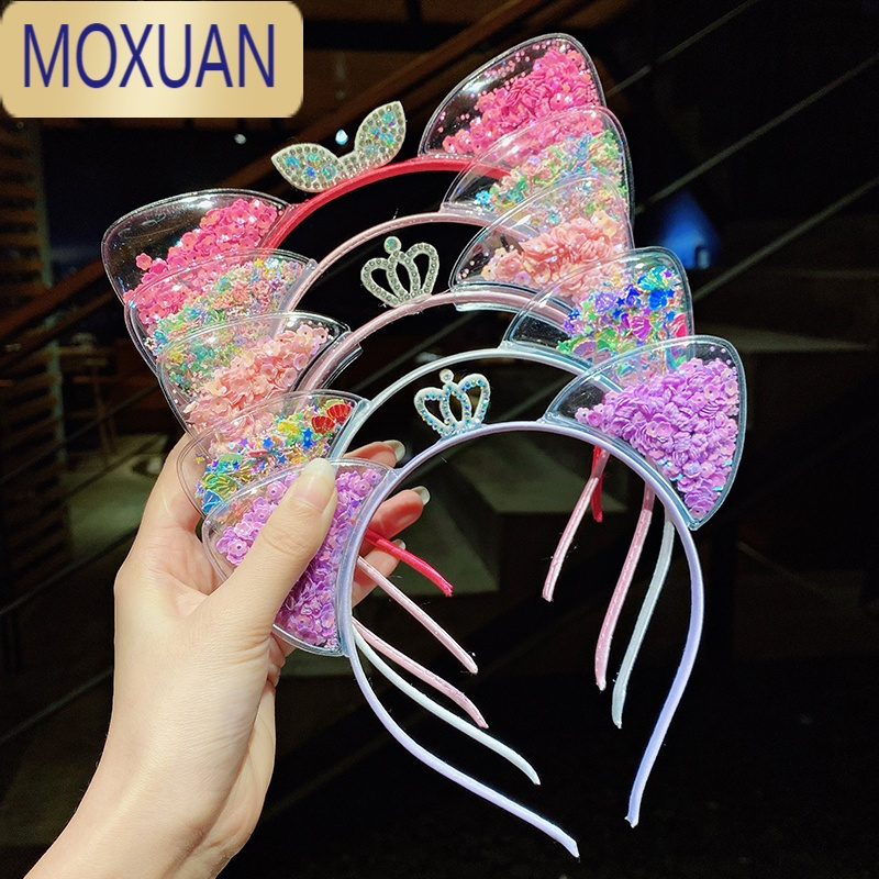 moxuan猫耳朵皇冠发箍韩国儿童女童超萌可爱头箍发饰头饰发卡宝宝公主