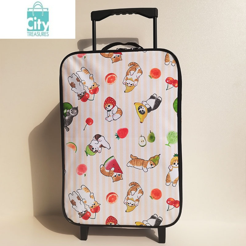 bangdoumofusand猫旅行箱行李箱折叠卡通可爱拉杆箱轻便女男学生18寸