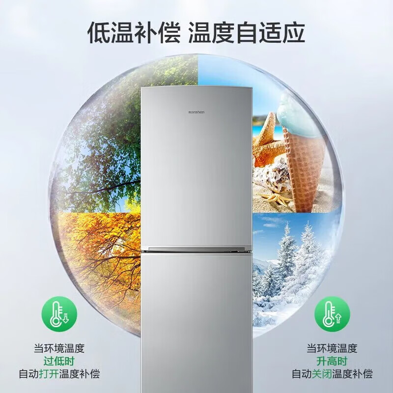 容声冰箱170L双门双开门小冰箱 冷藏冷冻迷你小型家用电冰箱BCD-170D11D容声172升级换新