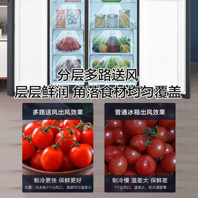 3M 海尔冰箱双开门 616升对开门风冷无霜双变频一级节能大容量家用电冰箱高清大图