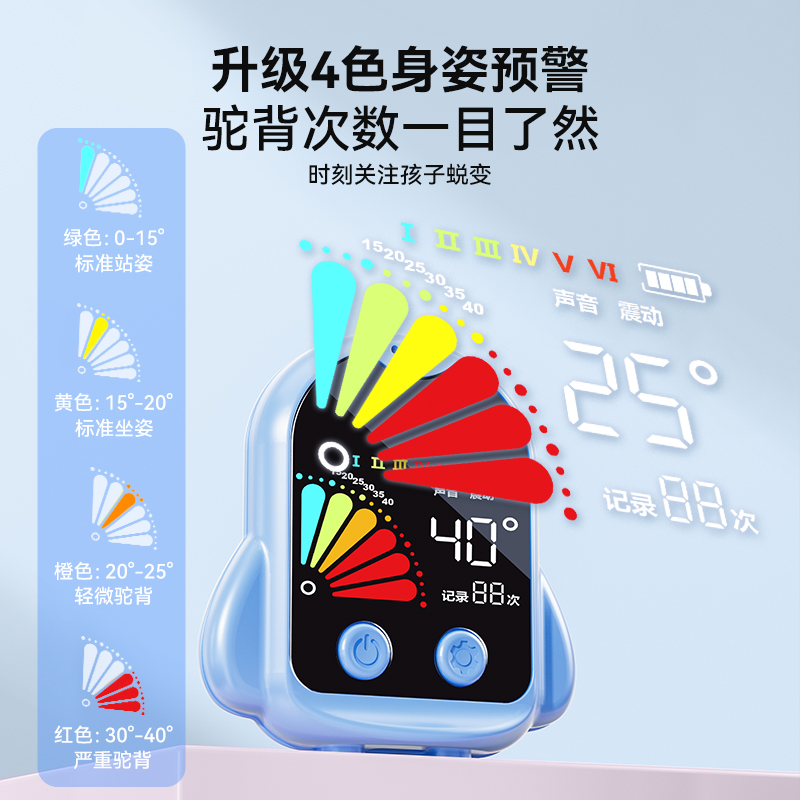 猫太子 10103M8131D 坐姿卫士A40 可视化智能矫姿带 冰川蓝高清大图