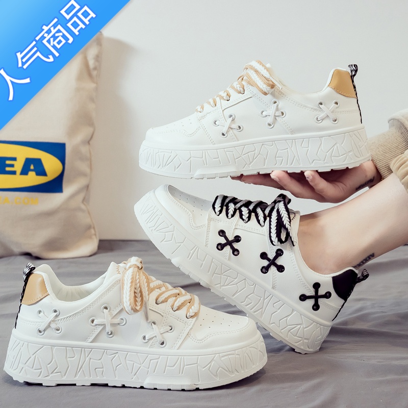 SUNTEK2023年夏季新款百搭小白鞋女运动休闲老爹鞋ins潮板鞋秋季高清大图