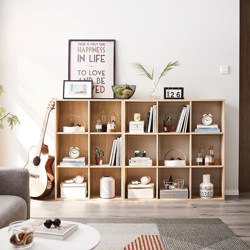 林氏家居桌面书报架置物架书柜落地简约现代展示架客厅收纳柜子jf1x