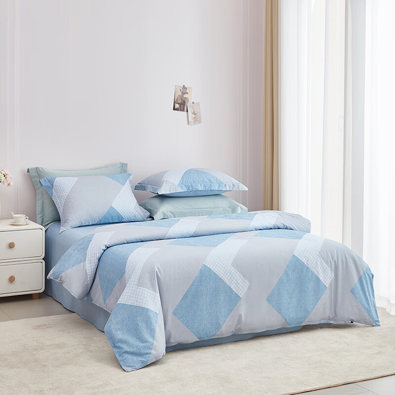 梦洁家纺tg四件套 纯棉印花四件套:都市幻梦 床单款 (被套200*230cm)高清大图