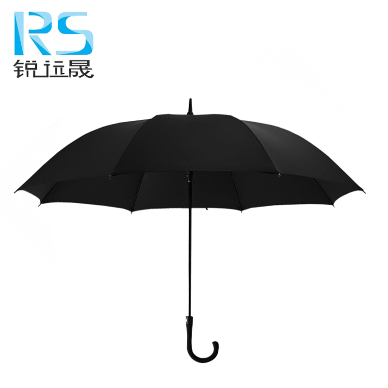 锐远晟 8骨晴雨两用黑胶款勾柄长柄伞 RYS-YS-G1 /把高清大图