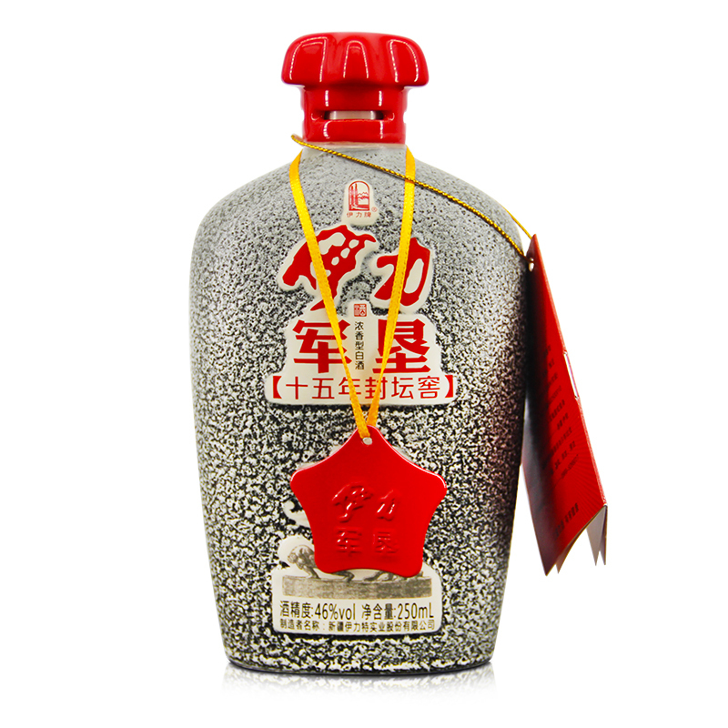 伊力特 46度伊力军垦十五年封坛窖酒250ml*10瓶 整箱装 浓香型白酒