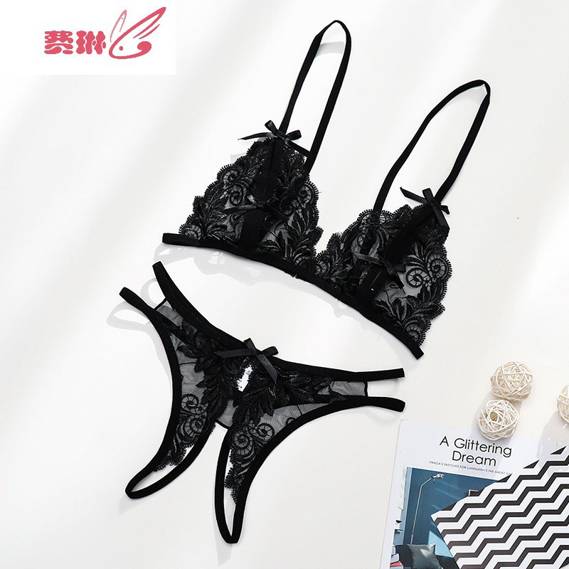 性感情趣内衣骚开档挑逗三点式床上透明免脱超骚诱惑套装 费琳