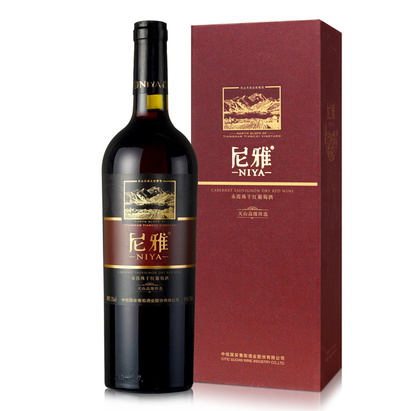 尼雅天山高级珍选赤霞珠干红葡萄酒 750ml*2*3 整箱装
