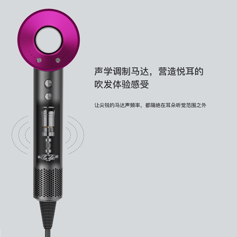 巴赫约翰XF-09新一代电吹风机负离子护发速干大风力便携家用 柔顺护发家用电吹风机 玫瑰红 XF-09!高清大图
