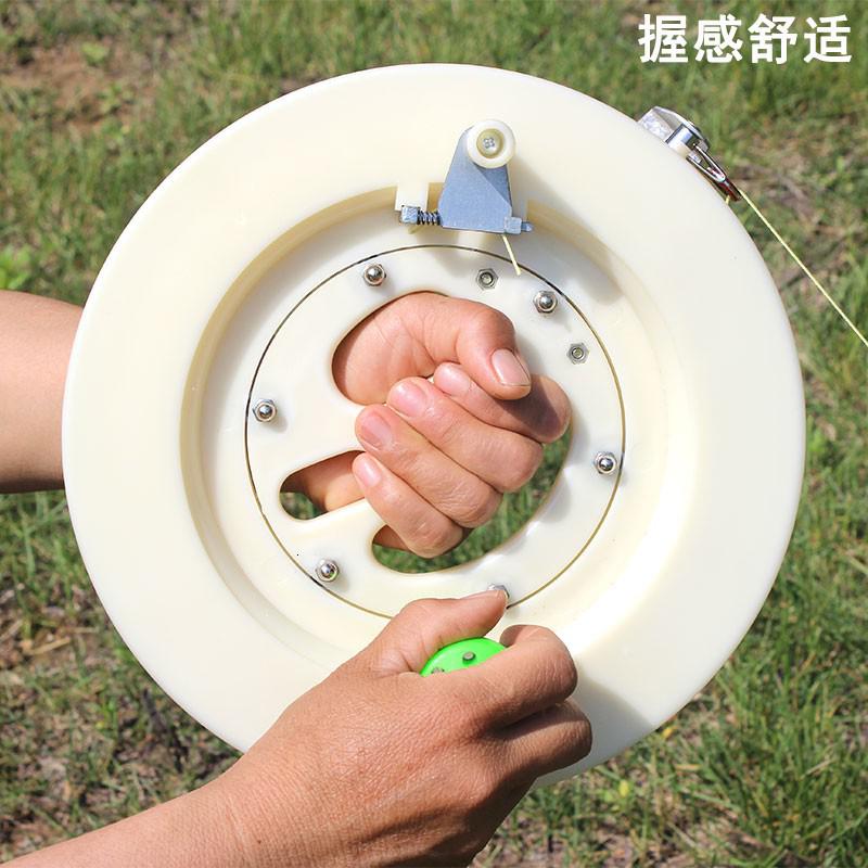 风筝握轮绕线轮放飞器材abs抗摔白轮蓝轴承彩轮正品创意 三维工匠 26双摇把白轮加800米三股线高清大图