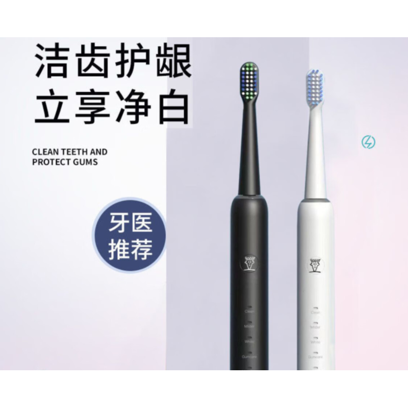 FIDO DIDO D04 电动牙刷 声波 USB快充 杜邦软毛 情侣款(礼袋款)高清大图
