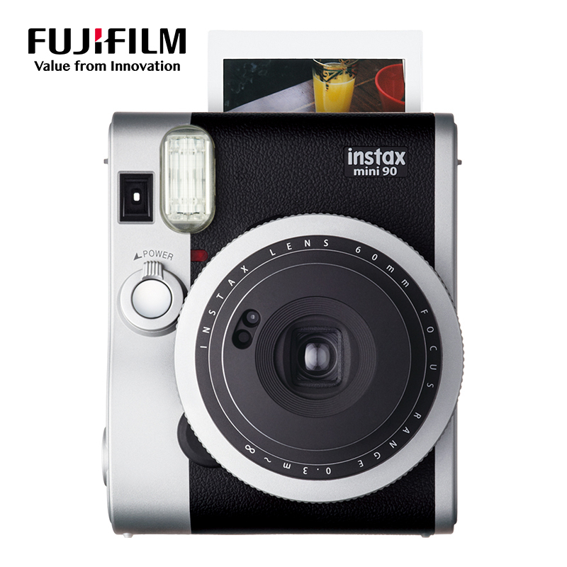 富士(FUJIFILM)INSTAX 一次成像 立拍立得 胶片相机 mini90黑色 套餐一(含10张相纸)