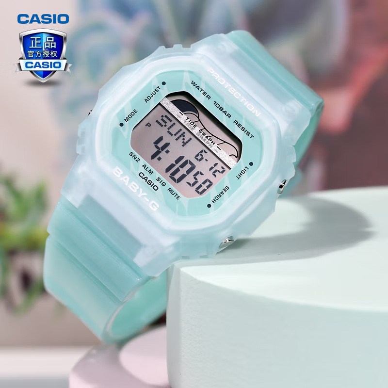 全国联保卡西欧casio日韩腕表运动时尚款防水防震石英女表潮汐图显示