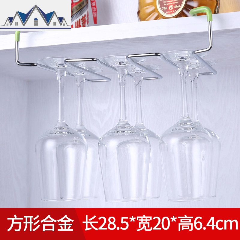 红酒杯架倒挂家用创意免打孔免钉免钻挂杯架欧式悬挂酒柜吊杯架子 三维工匠收纳层架高清大图