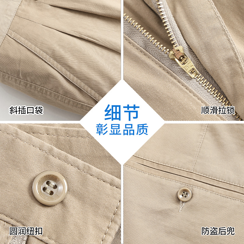 恒源祥西裤男士夏季薄款宽松纯棉直筒夏天裤子中老年爸爸休闲长裤高清大图