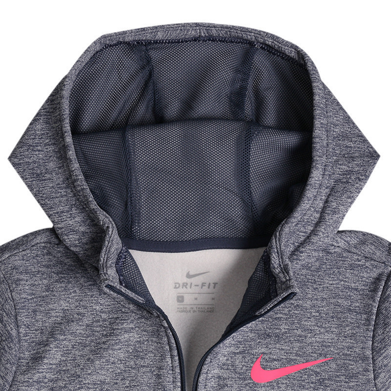 耐克(NIKE)运动服大童 常规款运动卫衣针织透气连帽休闲跑步夹克外套859971-471