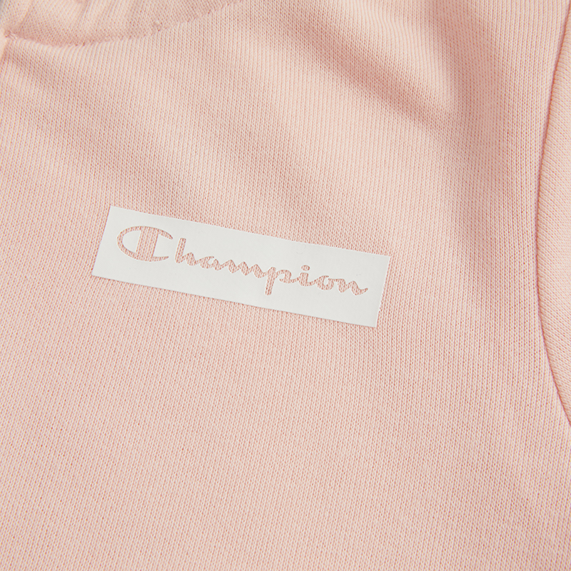 Champion/冠军 女童浅橙粉色混纺连帽外套高端儿童卫衣/帽衫