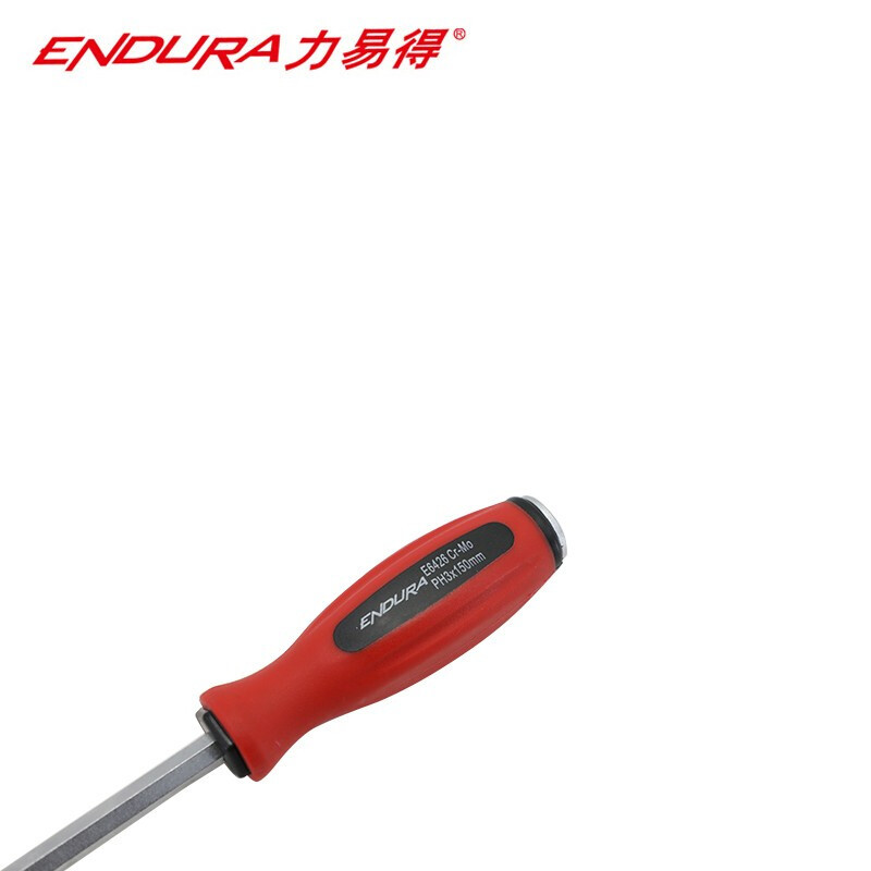 力易得(ENDURA)十字橡塑穿心螺丝批(PH3*150mm E6426) 2支装