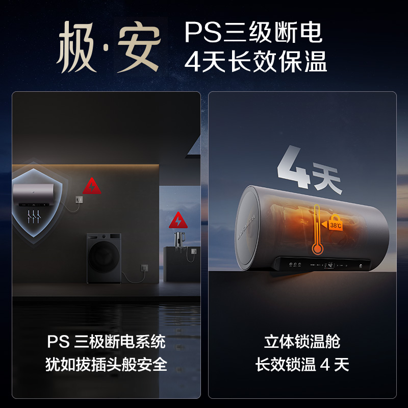 AO史密斯80升电热水器 国家补贴 金圭内胆 双棒分离速热 免换镁棒 免清洗 E80ED8高清大图