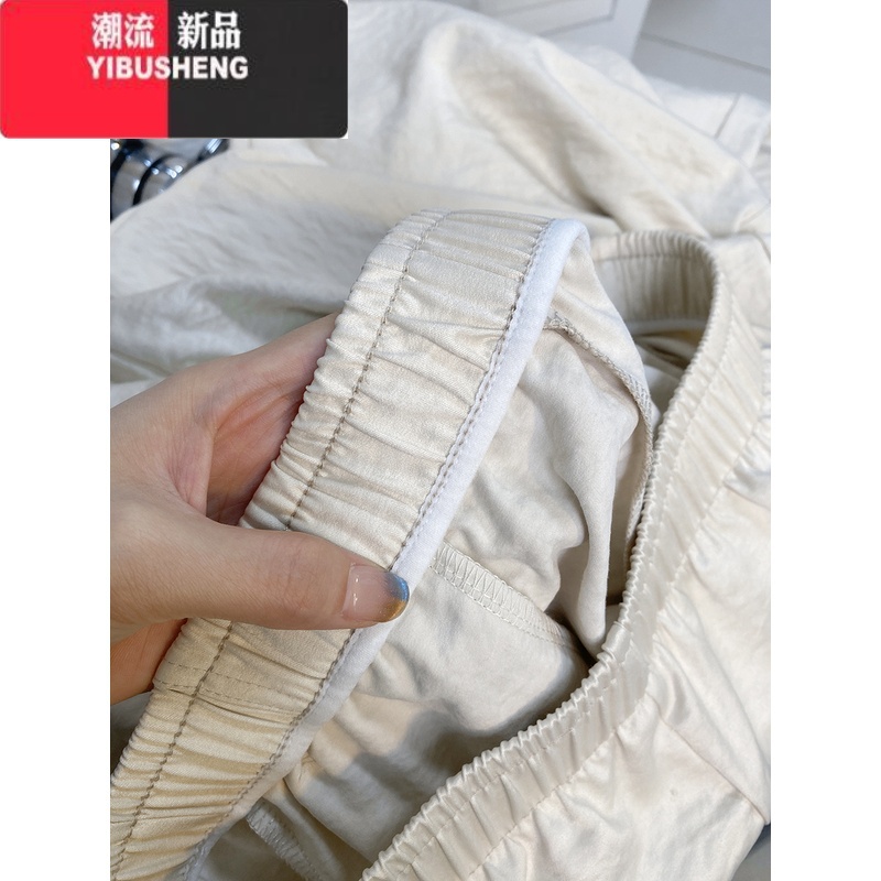 YIBUSHENG慵懒风软糯垂感山本裤休闲裤女2024新款季薄款裤子直筒阔腿长裤高清大图