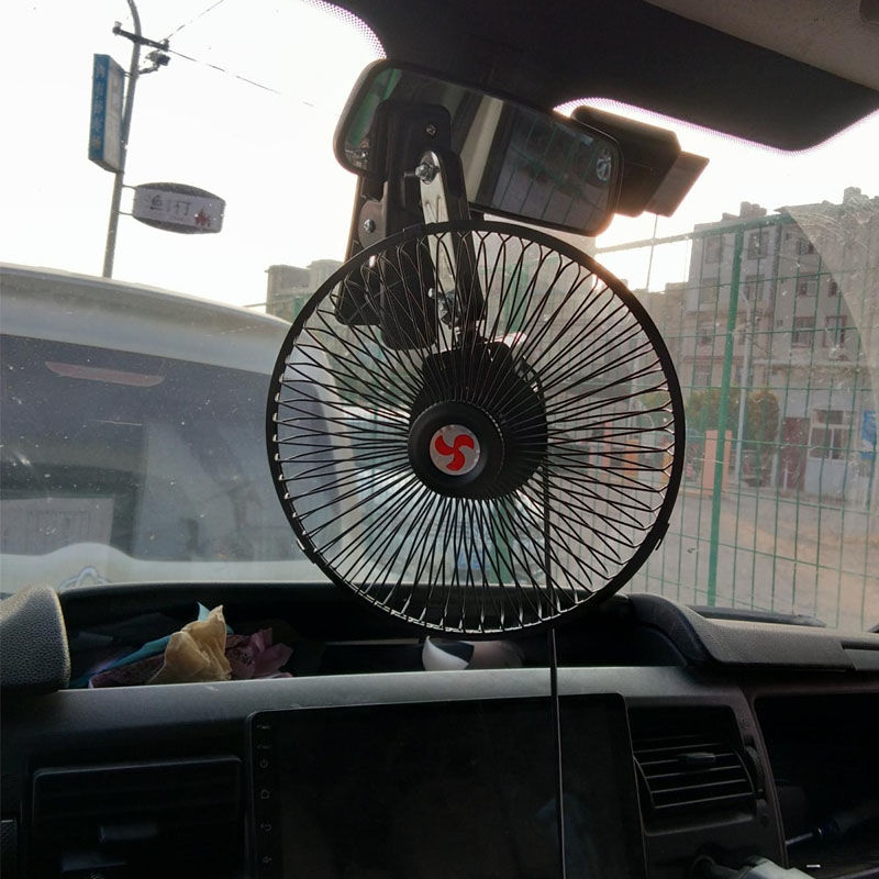 tyui车载风扇12v10寸电风扇24v大货车面包车车用小风扇制冷可摇头调速