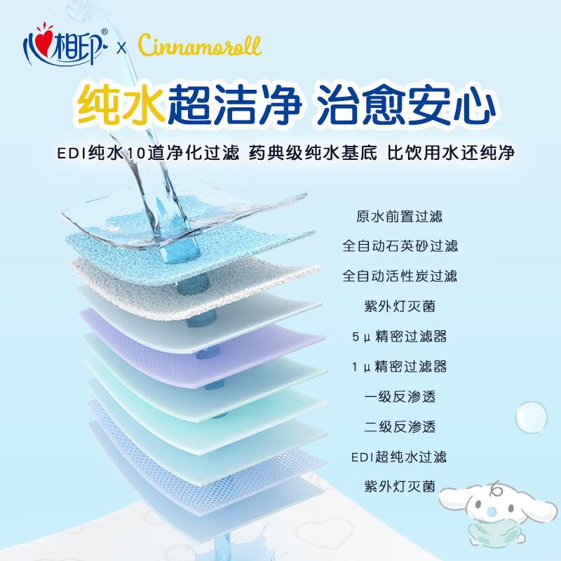 心相印x三丽鸥湿厕纸80片*2 纯水湿巾温和洁净 大耳狗款单包XCY080+P2高清大图