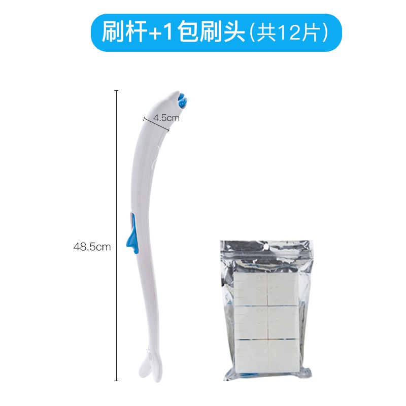 马桶刷+12片刷头 日式马桶刷无刷子死角刷刷头清洁厕所一次性卫生间替换软毛洗马。
