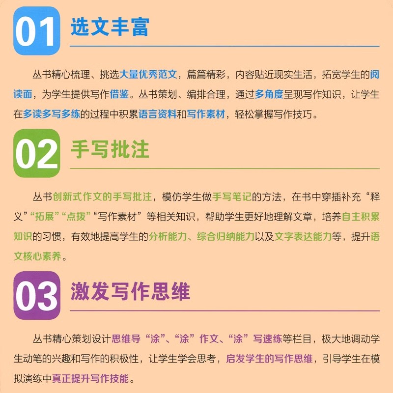 记叙文+议论文+论点论据论证[三本] 初中通用 [正版]2024版易佰作文涂作文初中生语文英语作文素材书手写批注版初一高清大图