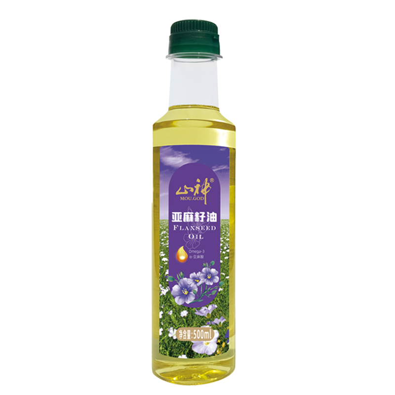 山神 亚麻籽油500ml*1瓶压榨亚麻籽油食用油